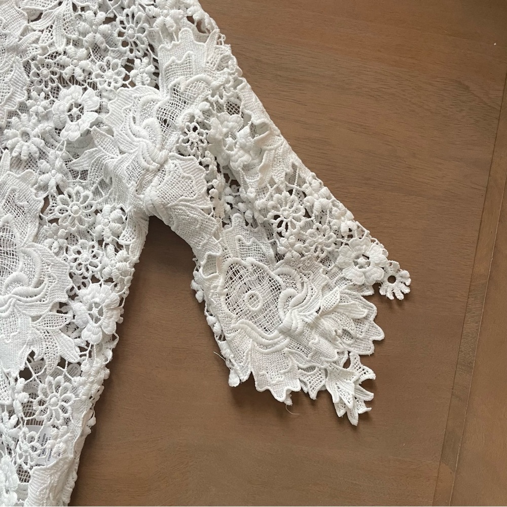 Anthropologie Dolan White Lace Blouse - Picture 4 of 11